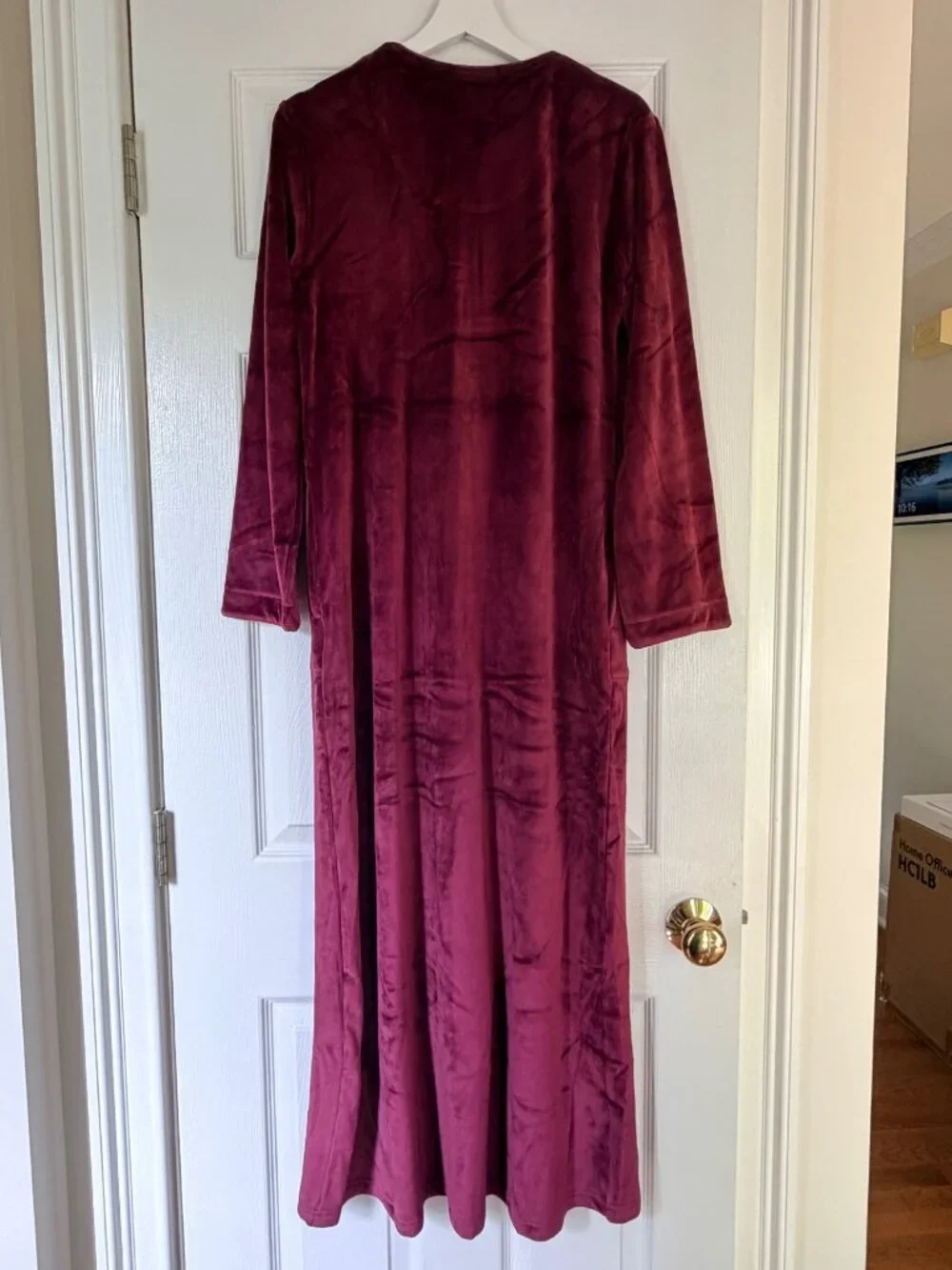 Softies Cherry Cola Serenity Shear Mink Zip Robe Size XS